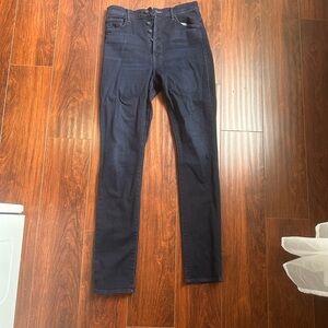 MOTHER Dark Indigo High-Rise Skinny Jeans